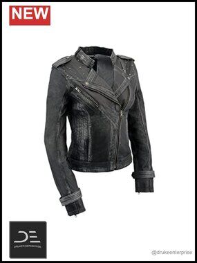 Premium Sheepskin Leather Studded Motorcycle Jacket